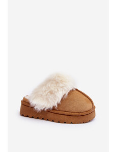 Kesi Children's slippers with Camel Birasta fur