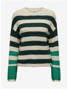 Green and cream women's striped sweater JDY Drea - Women