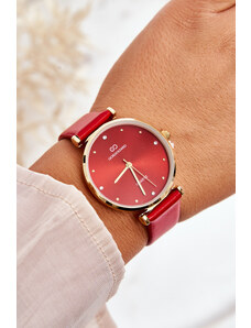 Kesi Women's watch on a leather strap Giorgio&Dario red