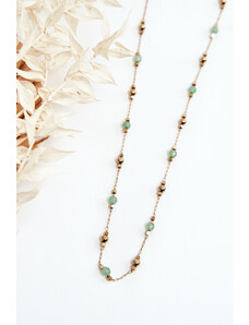 Kesi Women's necklace with green gold beads