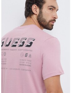 Guess pamut póló MEDGAR rózsaszín, férfi, nyomott mintás, Z4RI08 I3Z14