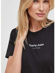 Tommy Jeans pamut póló női, fekete