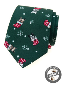 Avantgard Zöld karácsonyi nyakkendő egy bulldoggal