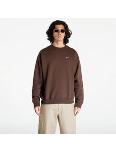 Férfi kapucnis pulóver Nike Solo Swoosh Fleece Crew Sweatshirt Baroque Brown/ White