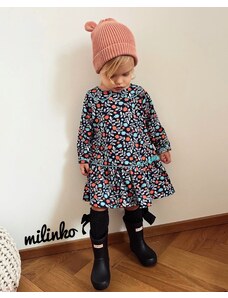 Miniworld Hosszú ujjú kislány ruha- Klasszikus, kék
