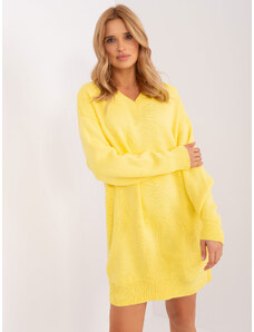 BASIC Sárga hosszú pulóver -BA-SK-0341-1,38X-yellow