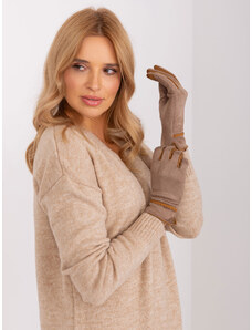 Fashionhunters Dark beige women's touch gloves