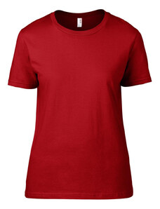 Női póló környakas, rövid ujjú, Anvil AN880, Red-L