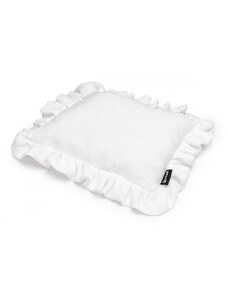 T-TOMI BIO Muslin pillow with ruffles White