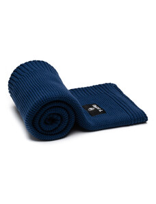 T-TOMI Knitted blanket Dark blue waves