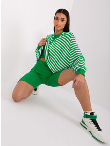 Fashionhunters Green and white women's casual set with cycling shoes