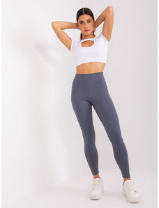 Fashionhunters Graphite basic sports leggings made of cotton