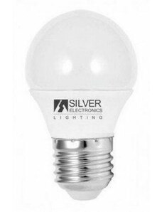 Silver Electronics ECO E27 5W Gömbölyű LED Izzó, Fehér fény, 6000K