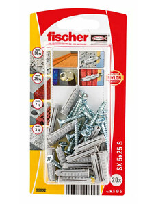 Fali dugók és csavarok Fischer Fali dugók és csavarok 20 Darabok (5 x 25 mm)