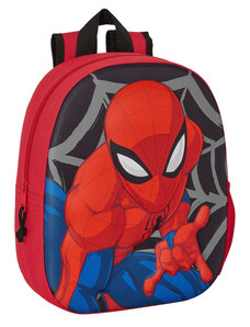3D Iskolatáska Spiderman Fekete Piros 27 x 33 x 10 cm