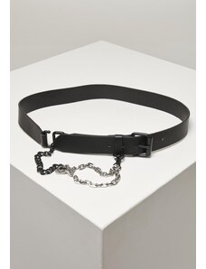 Urban Classics Accessoires Imitation leather strap with metal chain black
