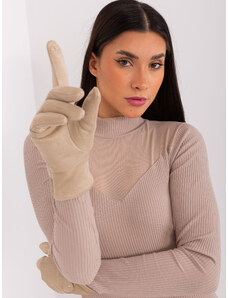 Fashionhunters Beige elegant winter gloves