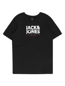 Jack & Jones Junior Póló 'BOOSTER' rózsaszín / fekete / fehér