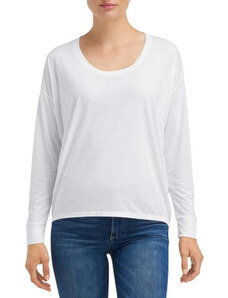 Hosszú ujjú Női póló, Anvil ANL34PV, széles kerek nyakkivágással, White-2XL