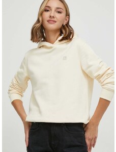 Calvin Klein Jeans felső sárga, női, nyomott mintás, kapucnis