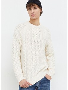 Abercrombie & Fitch gyapjúkeverék pulóver férfi, bézs