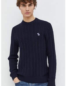 Abercrombie & Fitch gyapjúkeverék pulóver könnyű, férfi, sötétkék