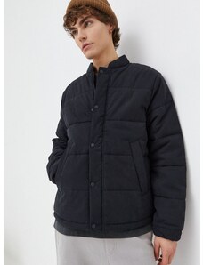 Abercrombie & Fitch rövid kabát férfi, fekete, átmeneti, oversize