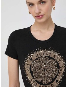 Guess t-shirt CAMELIA női, fekete, W4RI47 J1314