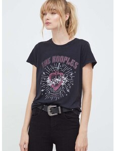 The Kooples t-shirt női, fekete
