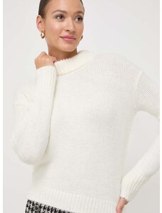 Morgan gyapjúkeverék pulóver női, bézs, félgarbó nyakú