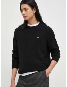 Levi's gyapjú pulóver könnyű, férfi, fekete