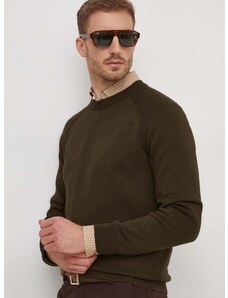 BOSS gyapjúkeverék pulóver könnyű, férfi, barna