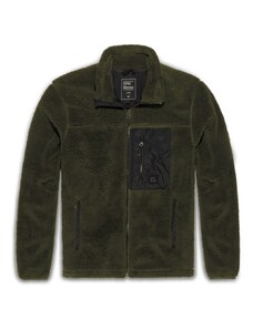 Vintage Industries Kodi bélelt sherpa fleece kapucnis pulóver, sötét olajzöld színű