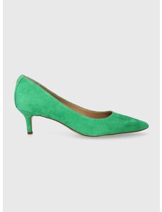 Lauren Ralph Lauren velúr magassarkú cipő Adrienne zöld, 802755524007, 802940580001
