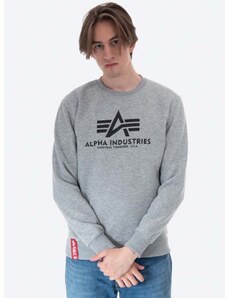Alpha Industries felső 178302 17 Basic Sweater szürke, férfi, nyomott mintás