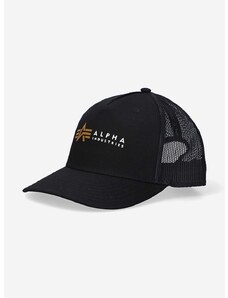 Alpha Industries baseball sapka Trucker Cap fekete, nyomott mintás
