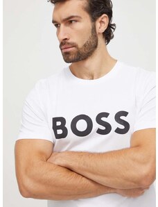 Boss Green t-shirt fehér, férfi, nyomott mintás