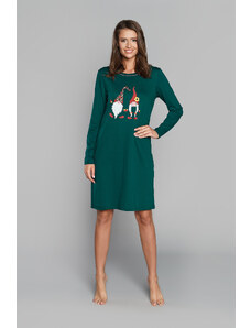 Italian Fashion Santa's Women's Long Sleeve Shirt - Green