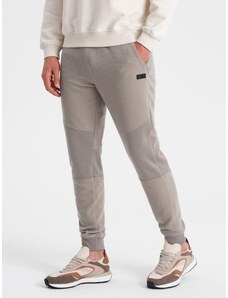 Ombre Clothing Men's sweatpants with ottoman fabric inserts - ash V4 OM-PASK-0127