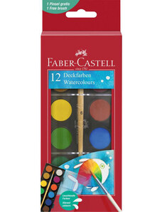 faber-castell - FABER-CASTELL Vízfesték, 12 gombos, 24mm, kicsi korongokkal, Faber-Castell