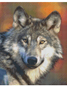 jatekok-pixelhobby - PIXELHOBBY Pixel szett 9 normál alaplappal, színekkel, farkas (809009)