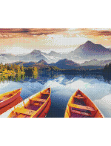 jatekok-pixelhobby - PIXELHOBBY Pixel szett 9 normál alaplappal, színekkel, hegyek tóval (809416)