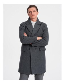 Ombre Clothing Férfi bélelt, kétmellényes kabát V2 OM-COWC-0107 grafit