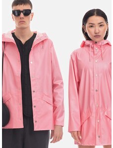 Rains rövid kabát Essential Jacket rózsaszín, átmeneti, oversize