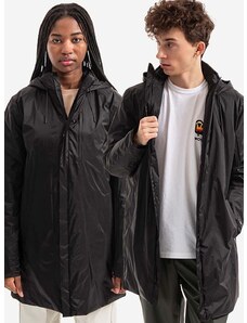 Rains rövid kabát Padded Nylon Coat 1548 BLACK fekete, átmeneti, oversize,