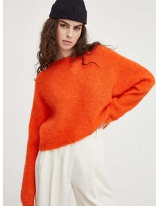 American Vintage gyapjú pulóver női, narancssárga