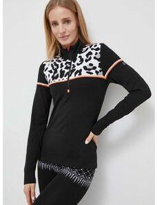 Newland sportos pulóver Sibilla fekete, nyomott mintás