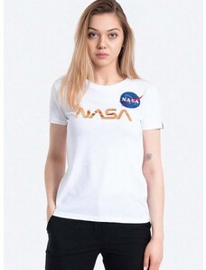 Alpha Industries pamut póló NASA Pm T fehér