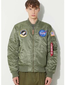 Alpha Industries bomber dzseki MA-1 VF NASA férfi, zöld, téli,