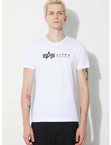 Alpha Industries pamut póló 2 db Alpha Label T 2 Pack fehér, férfi, nyomott mintás